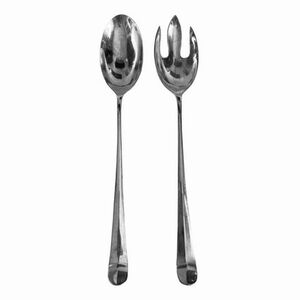 Vintage Silverplate Salad Serving Set Spoon Fork 2pc Mid Century NWOT